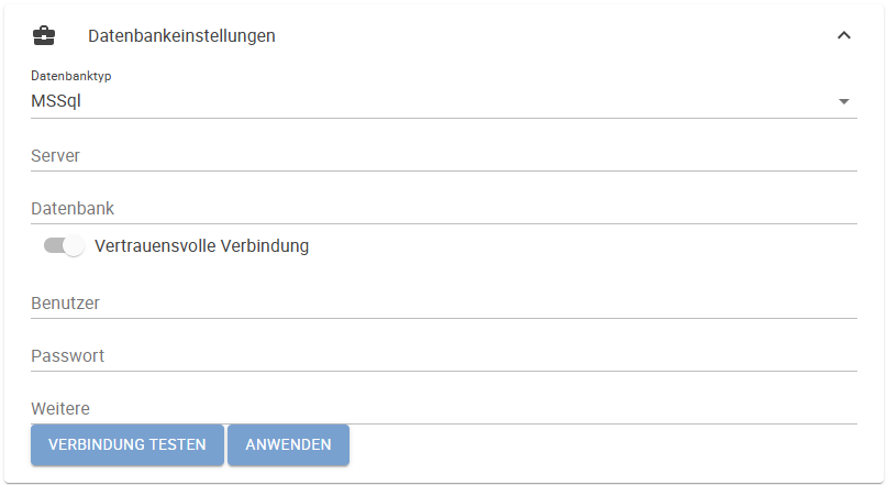 Datenbankeinstellungen